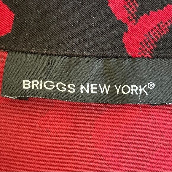 Briggs New York Red and Black Paisley Print Jacket/Shirt - Size Medium‎ - Picture 3 of 10